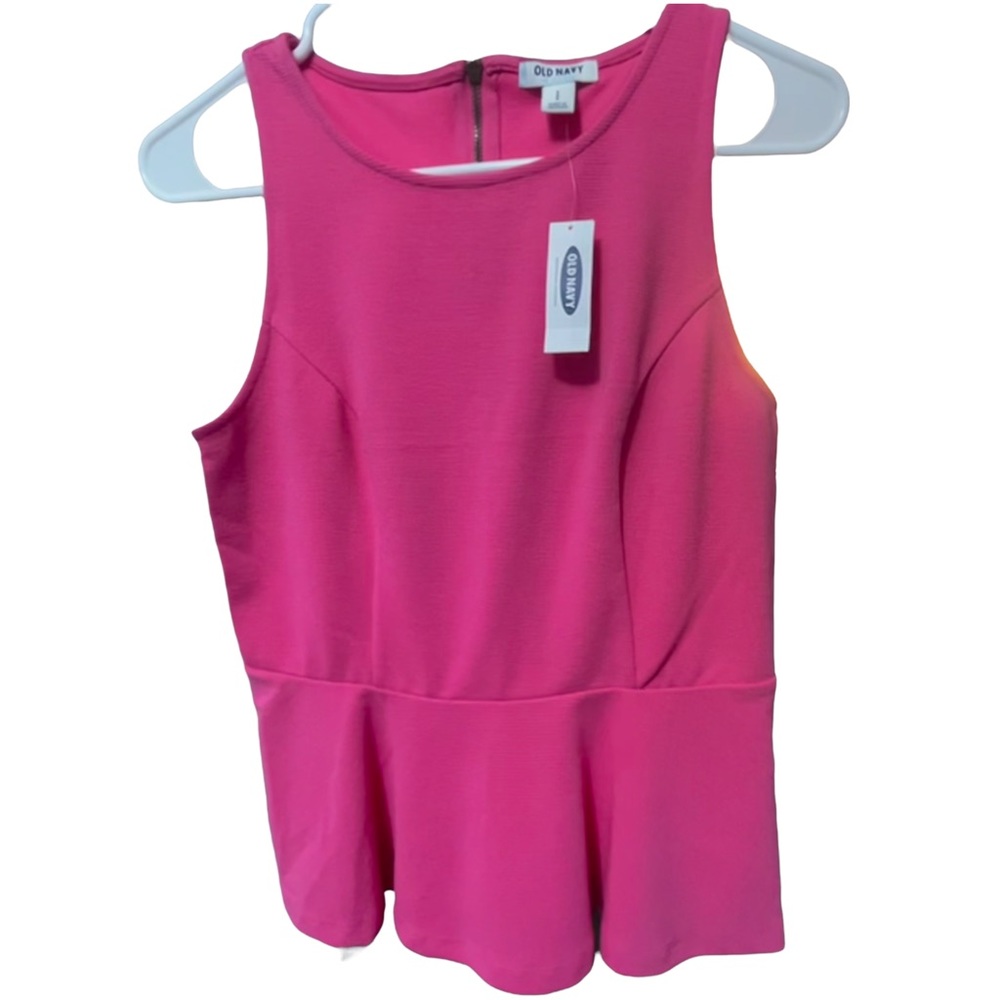 Old Navy Hot Pink Peplum Tank Top Size Small